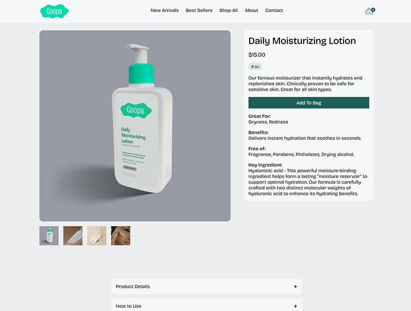 Product page