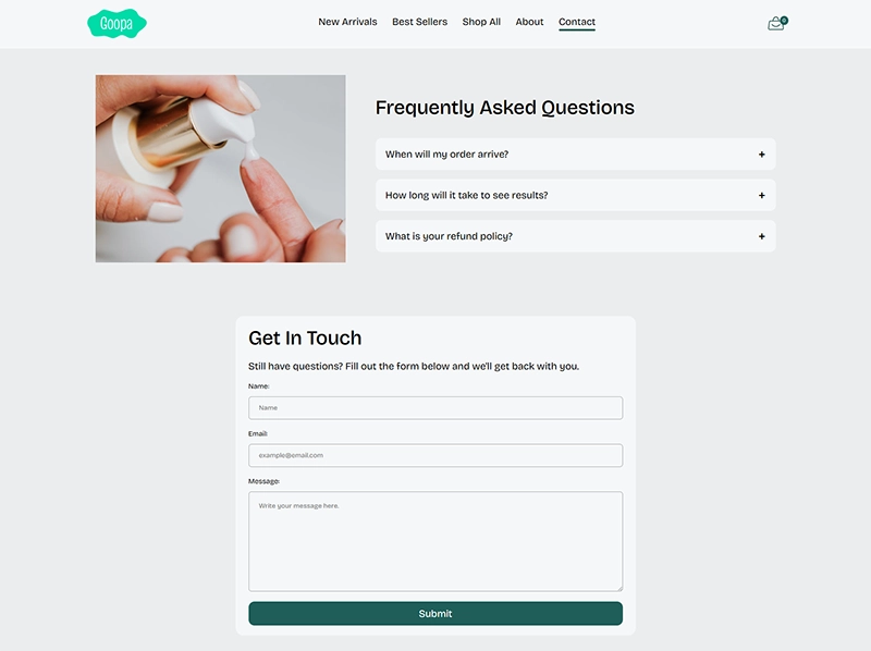 Contact page