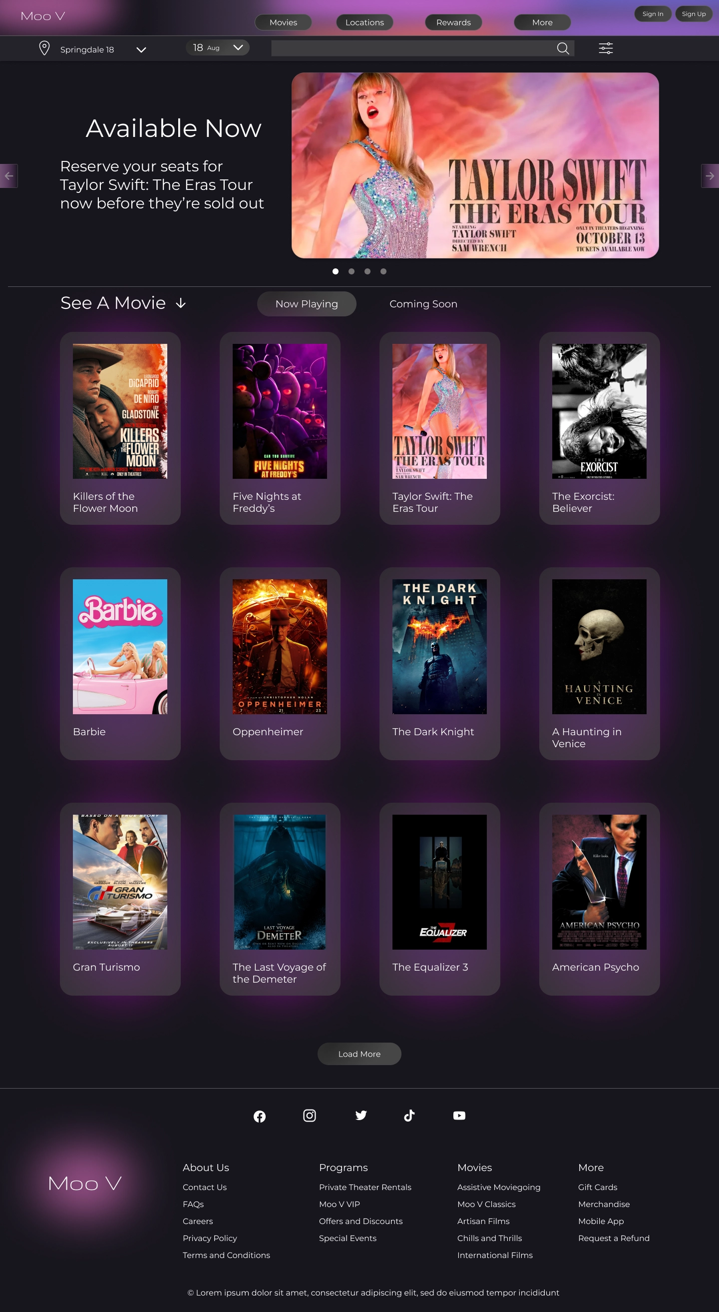 The home page for Moo V