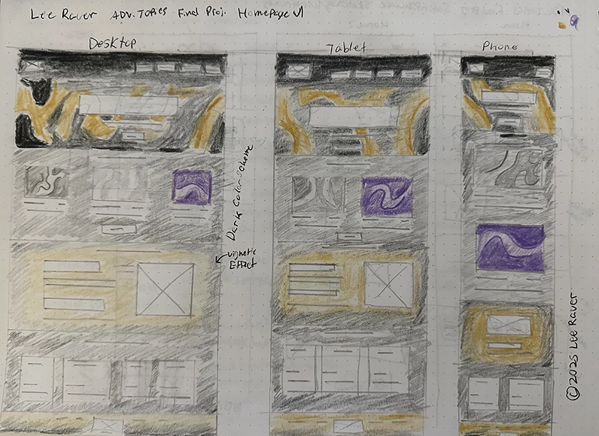 Paper sketch of home screen